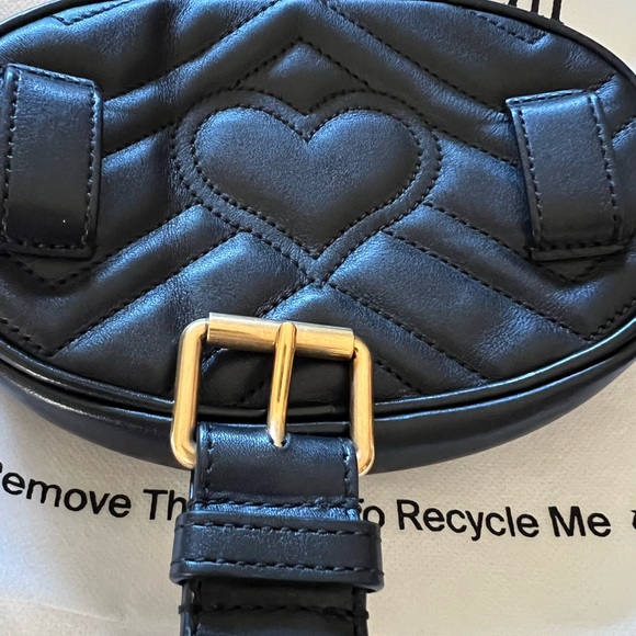 Gucci Marmont Matelasse Black Belt Bag - Picture 3 of 6